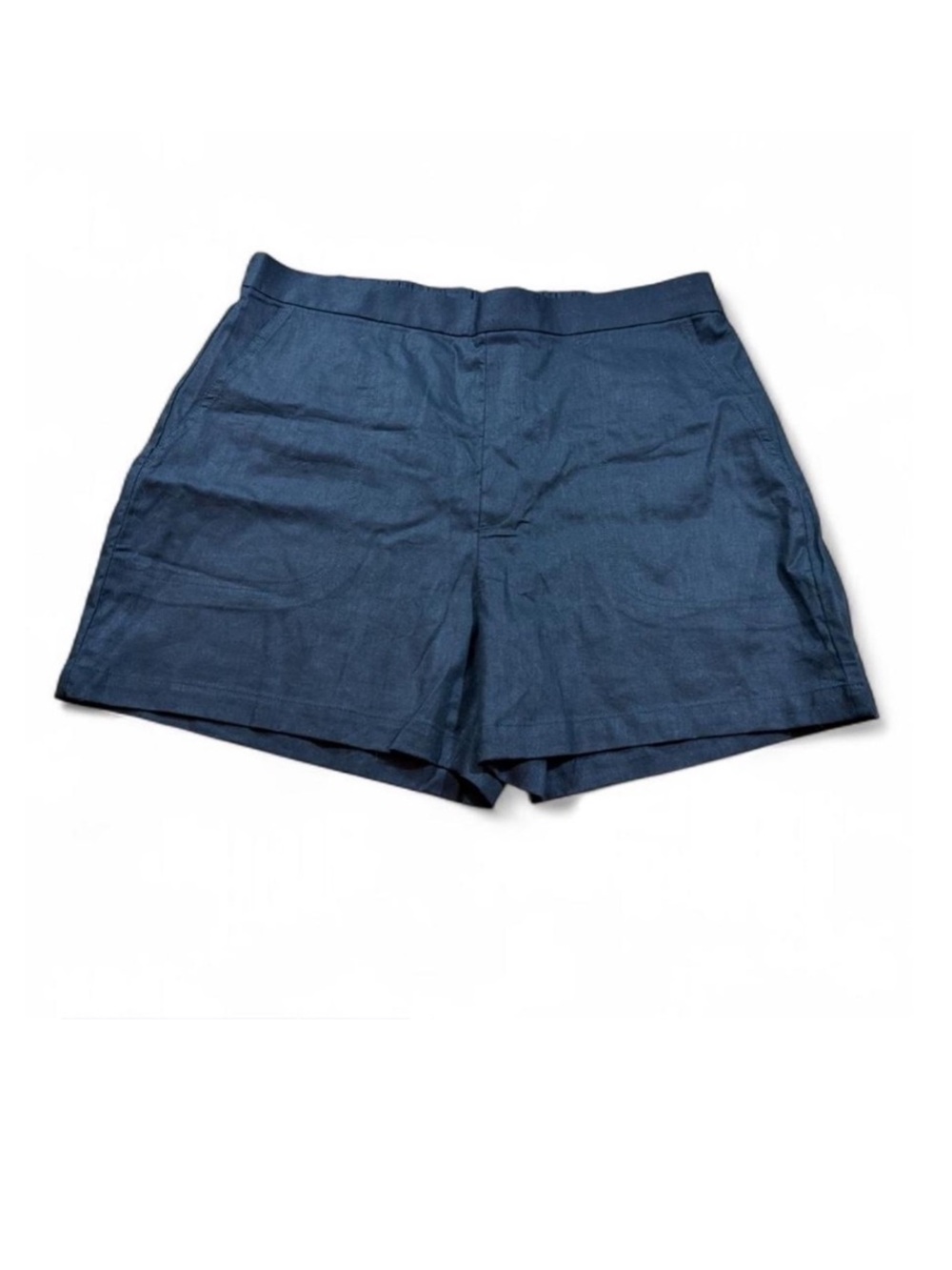 Banana Republic Linen Blend Pull-On Shorts Black Elastic Waist XL NWT
